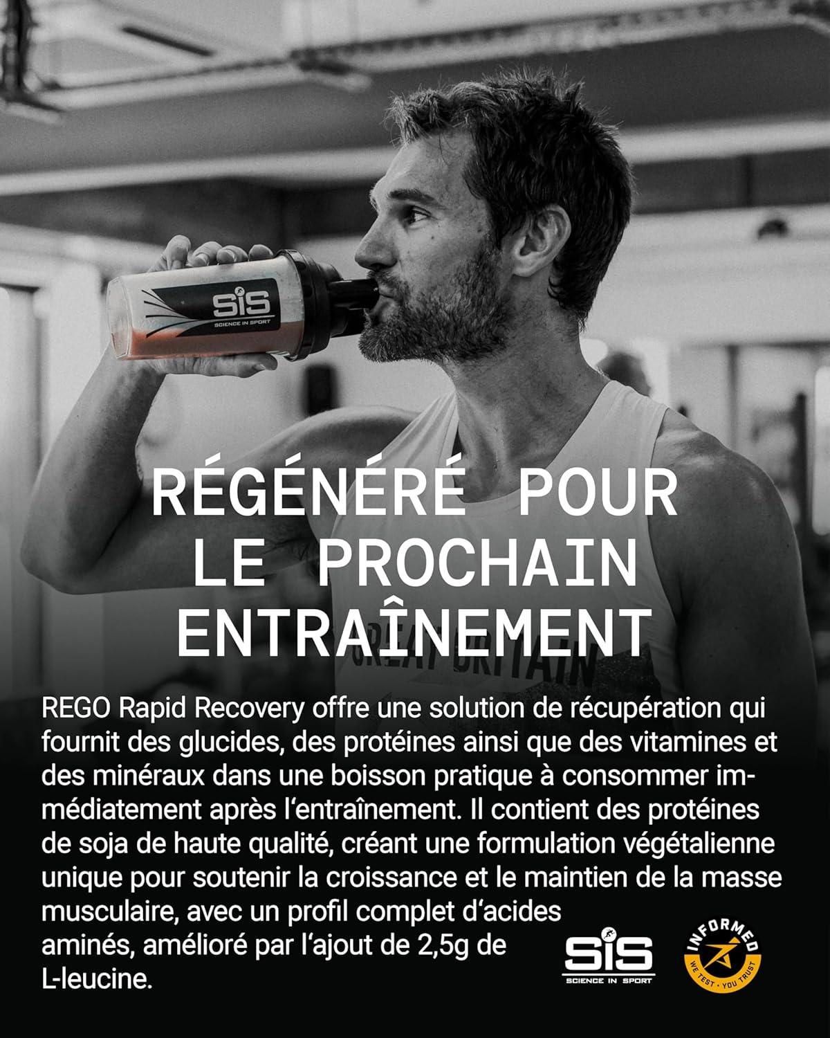 imageScience in Sport Rego Rapid Recovery Poudre 15kg Chocolat vegan Boisson de rcupration poudre avec glucides protines lectrolytes vitamines et minraux Pour un entranement efficaceFraise