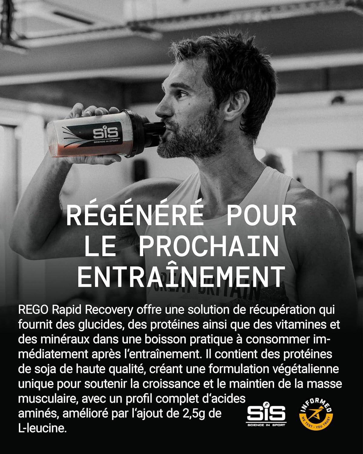 imageScience in Sport Rego Rapid Recovery Poudre 15kg Chocolat vegan Boisson de rcupration poudre avec glucides protines lectrolytes vitamines et minraux Pour un entranement efficaceFraise