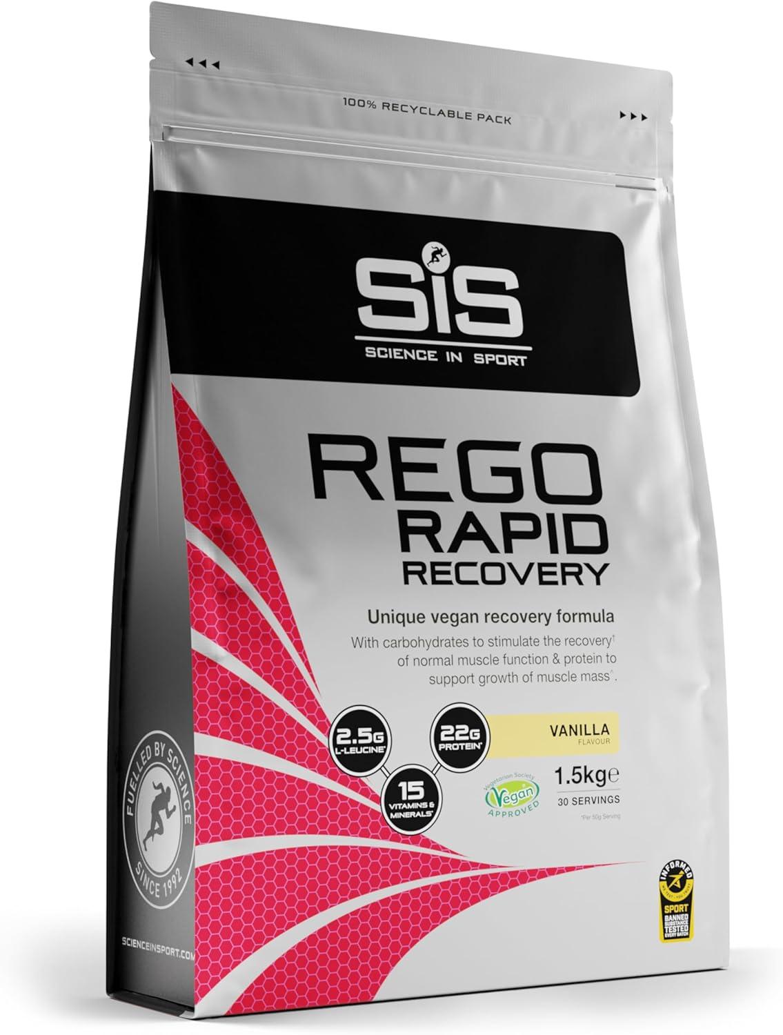 imageScience in Sport Rego Rapid Recovery Poudre 15kg Chocolat vegan Boisson de rcupration poudre avec glucides protines lectrolytes vitamines et minraux Pour un entranement efficaceVanille