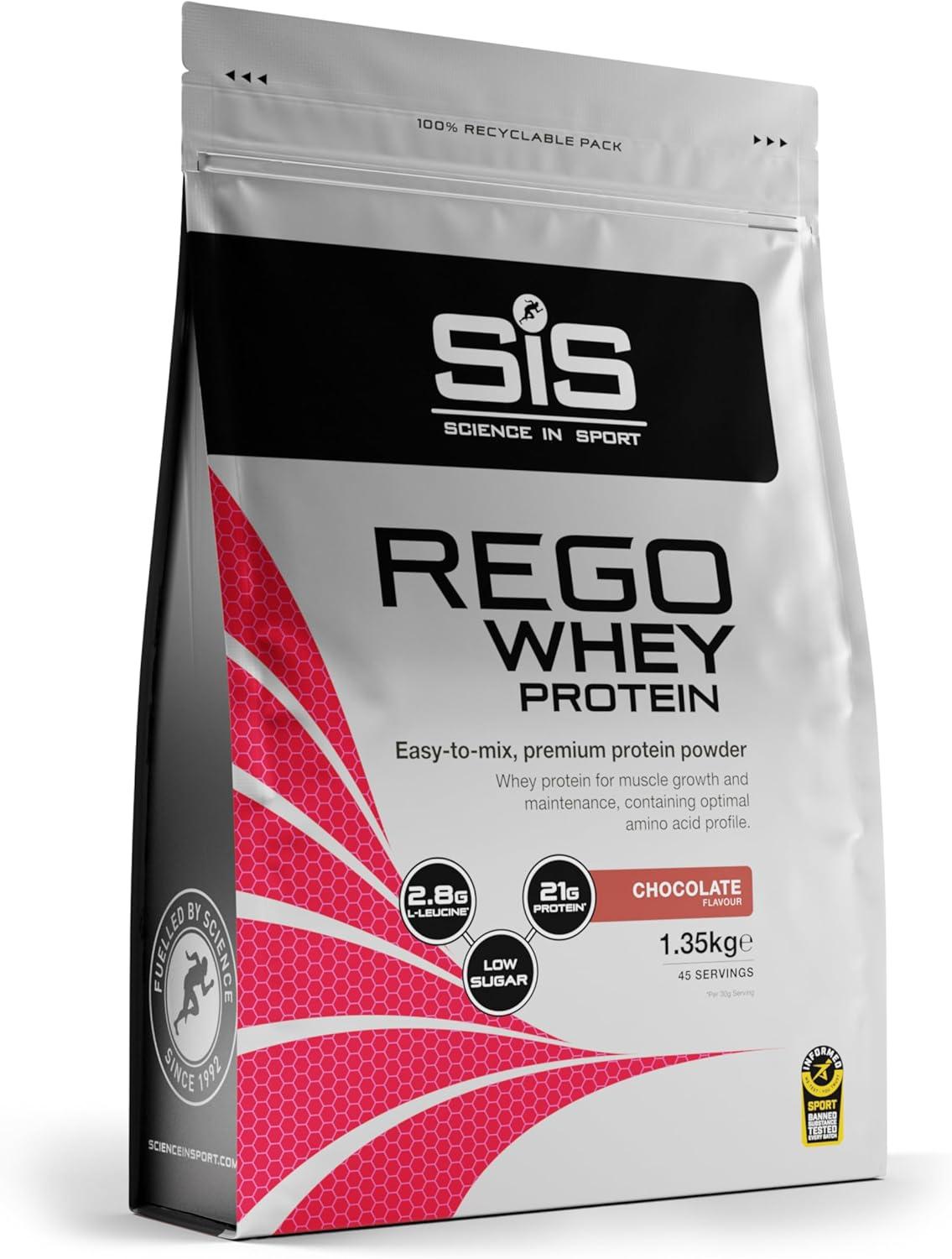 imageScience in Sport Rego Whey Protein Poudre 450g Fraise Boisson de rcupration poudre avec glucides protines lectrolytes vitamines et minraux Pour un entranement efficace 100 WheyChocolat
