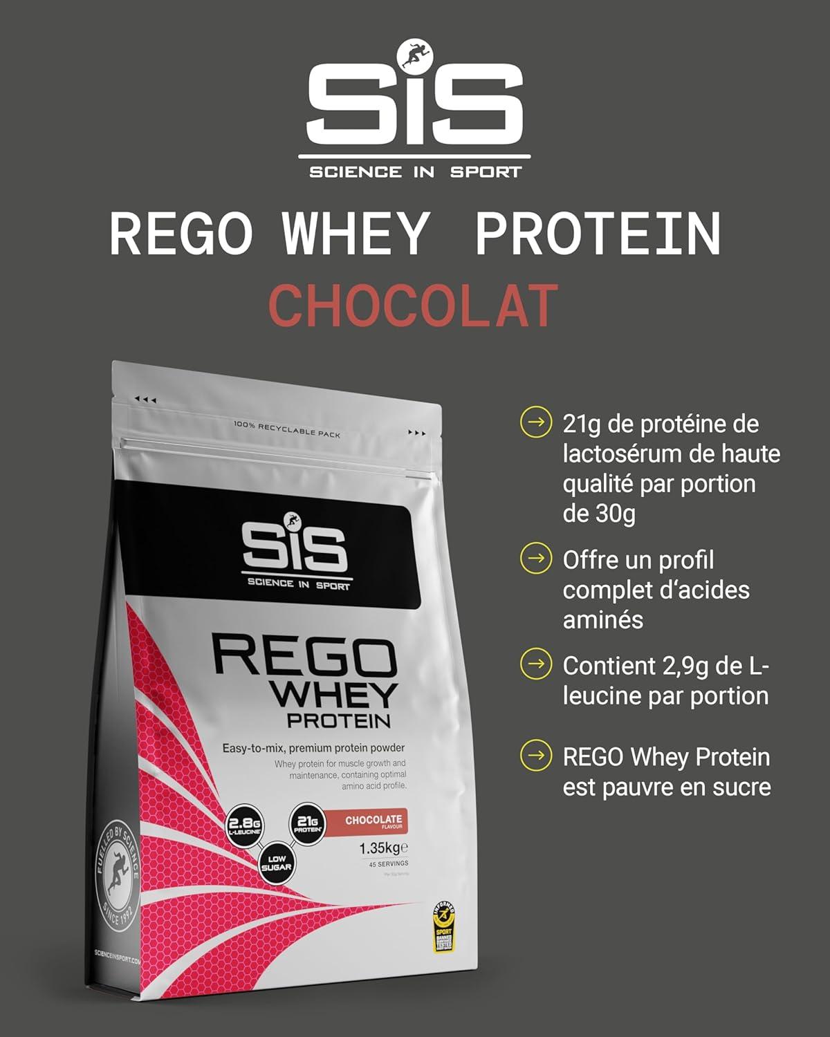 imageScience in Sport Rego Whey Protein Poudre 450g Fraise Boisson de rcupration poudre avec glucides protines lectrolytes vitamines et minraux Pour un entranement efficace 100 WheyChocolat