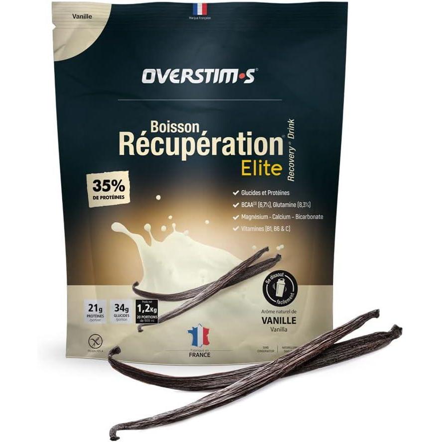 imageOverstims  Boisson de rcupration Elite 420 g  Recharge nergtique et rgnration musculaire  Glucides protines BCAA lectrolytes pour une rcupration optimale  Citron CitronvertVanille