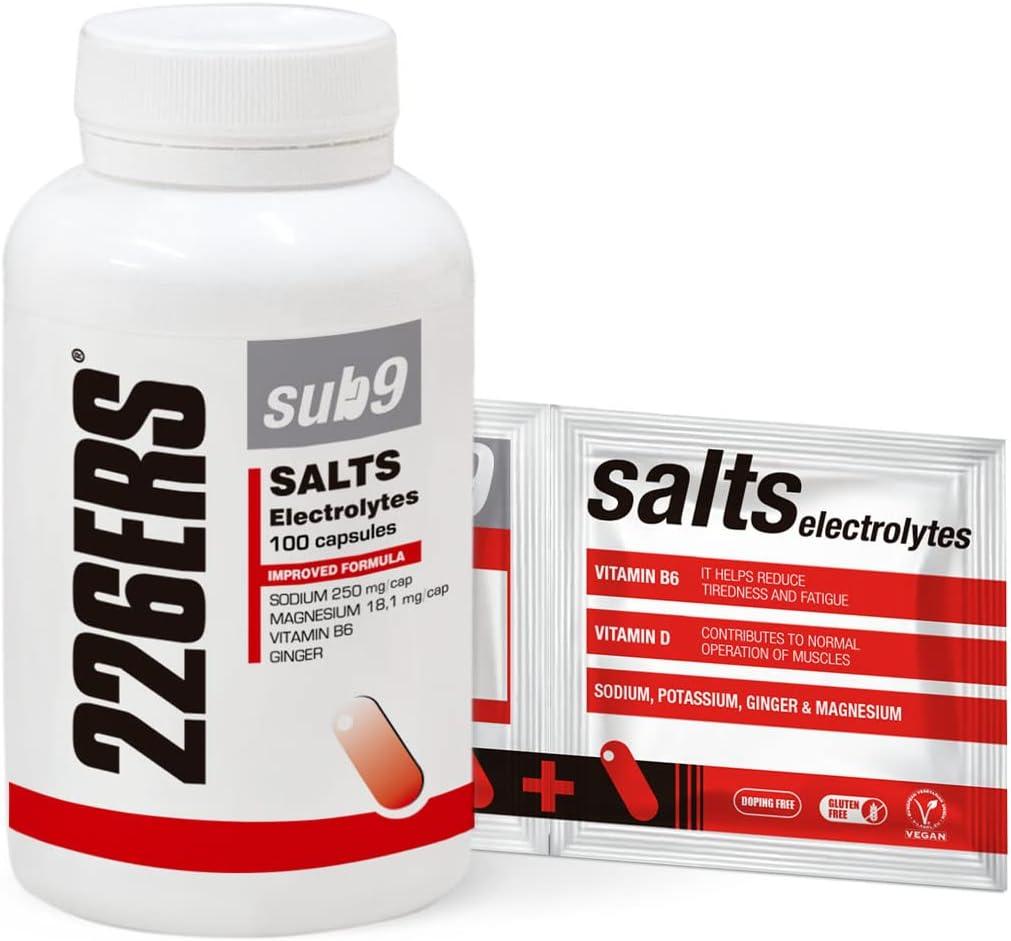 image226ERS Sub9 Sels lectrolytes Sels Minraux et lectrolytes pour Athltes Complment Alimentaire au Gingembre Vitamines et Minraux Dshydratation et Crampes Sans Gluten 100 Glules