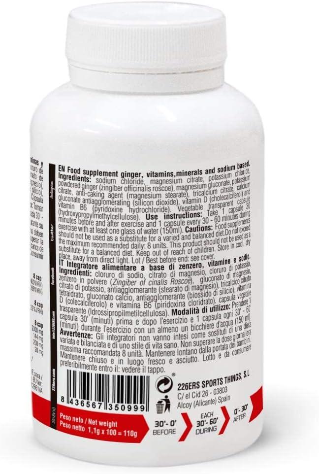 image226ERS Sub9 Sels lectrolytes Sels Minraux et lectrolytes pour Athltes Complment Alimentaire au Gingembre Vitamines et Minraux Dshydratation et Crampes Sans Gluten 100 Glules