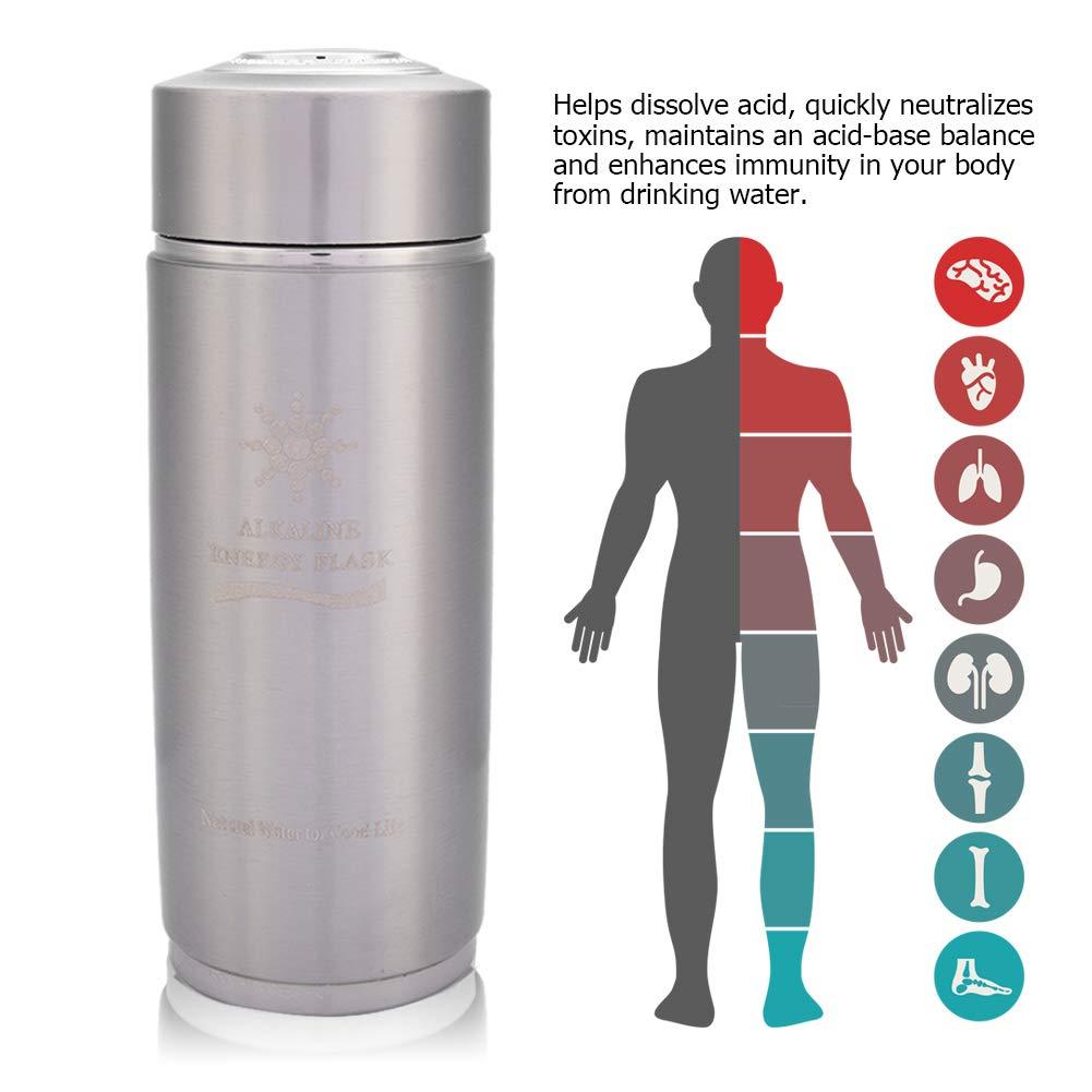 imageBouteille Alcaline Bouteille Dnergie Nano en Acier Inoxydable Bouteille Deau Alcaline en Acier Inoxydable Portable Nano Balance Bio Energy Lonizer Cup Flacon Argent Argent