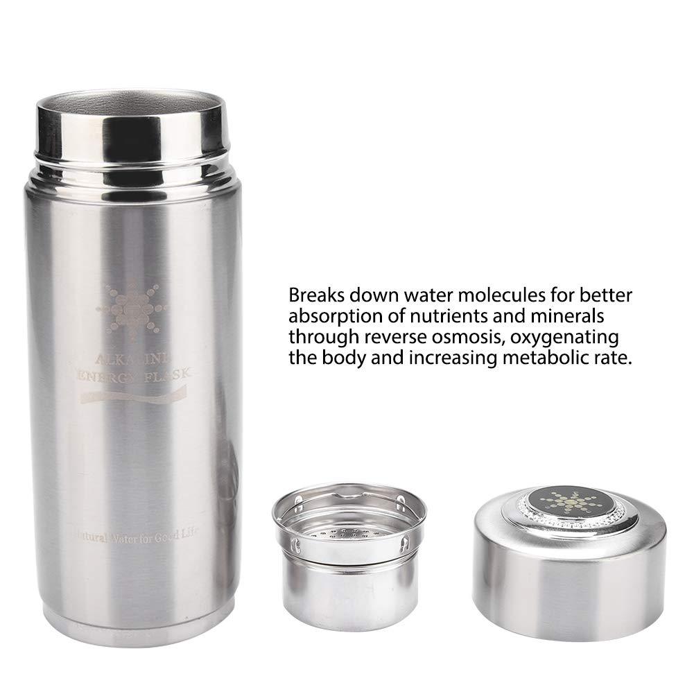 imageBouteille Alcaline Bouteille Dnergie Nano en Acier Inoxydable Bouteille Deau Alcaline en Acier Inoxydable Portable Nano Balance Bio Energy Lonizer Cup Flacon Argent Argent