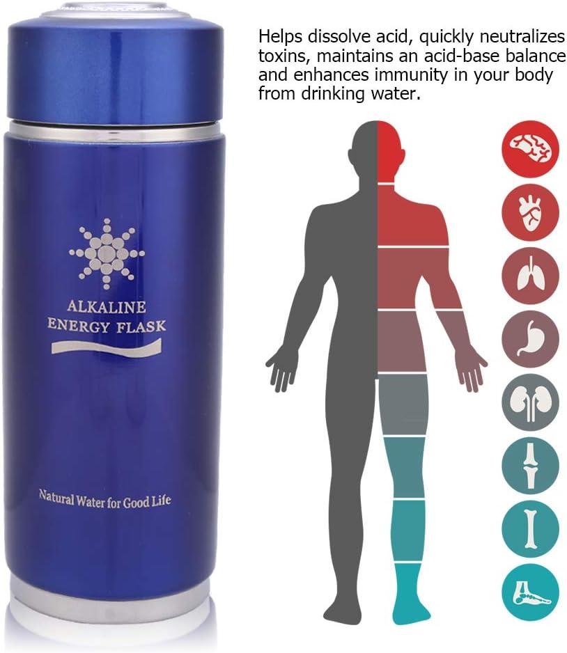 imageBouteille Deau Alcaline en Acier Inoxydable Flacon de Tasse Dquilibre nergtique pour la sant BleuBleu