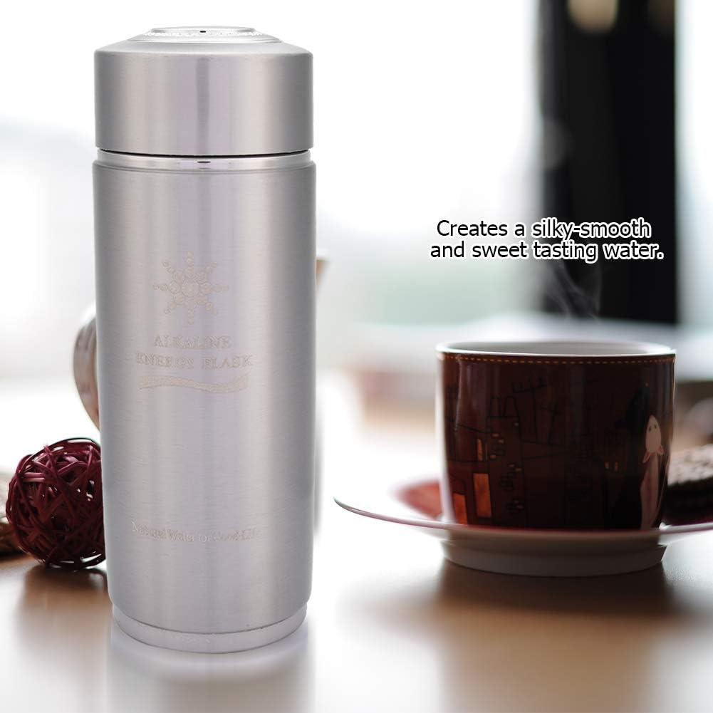 imageBouteille Deau Alcaline en Acier Inoxydable isol Foldage Deau Alcaline Nanoquilibre Bio nergie Lonizer Tasse Flacon de Sport Bouteille pour le Bureau Extrieur SILVERSilver