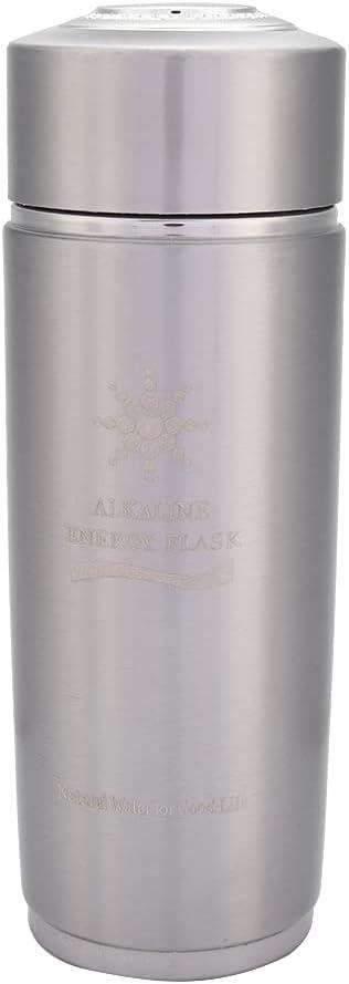 imageBouteille Deau Alcaline en Acier Inoxydable isol Foldage Deau Alcaline Nanoquilibre Bio nergie Lonizer Tasse Flacon de Sport Bouteille pour le Bureau Extrieur SILVERSilver