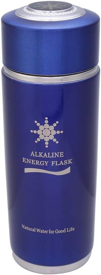 imageBouteille Deau Nano Energy Bouteille Deau Alcaline en Acier Inoxydable avec Photocatalyseur Tourmaline pour une Meilleure Absorption des Nutriments 400 Ml ArgentBleu