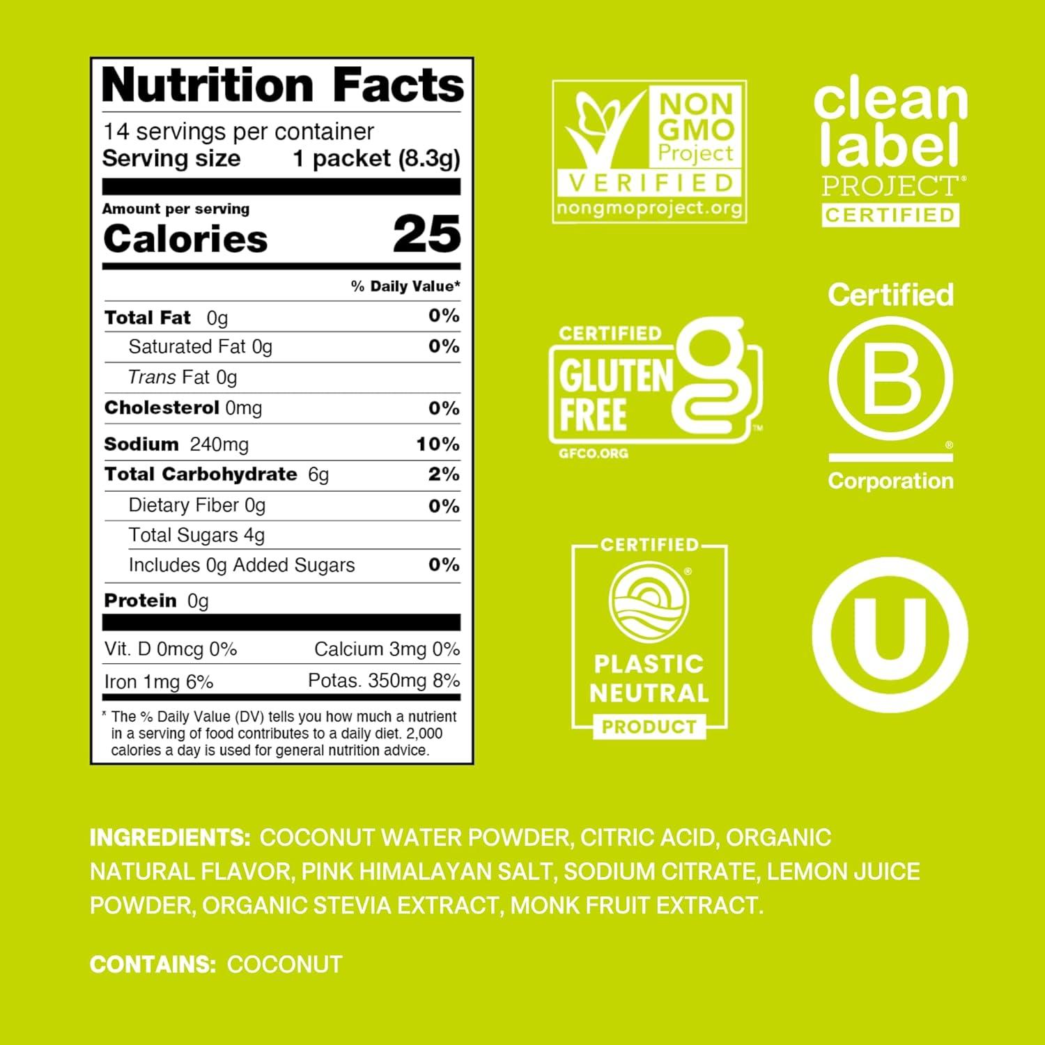imageCURE HYDRATION MIX lectrolyte naturel hydratant Poudre pour le soulagement ligible FSA et HSA Fabriqu avec de leau de coco Sans sucre ajout Vgtalien Adapt au palo Pochette de 14