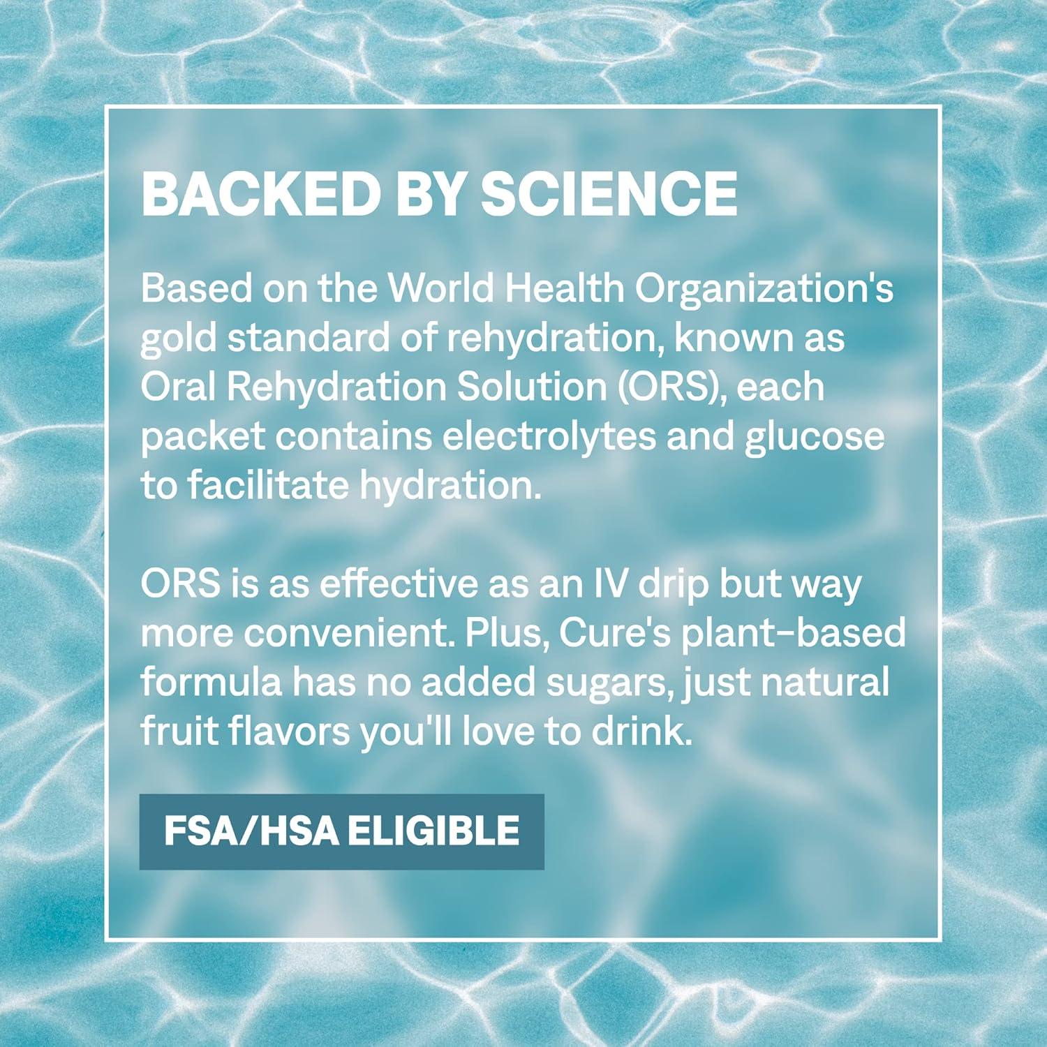 imageCURE HYDRATION MIX lectrolyte naturel hydratant Poudre pour le soulagement ligible FSA et HSA Fabriqu avec de leau de coco Sans sucre ajout Vgtalien Adapt au palo Pochette de 14