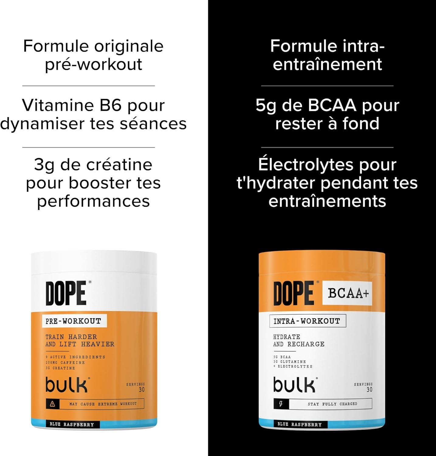 imageDope BCAA Poudre IntraEntranement Strawberry Lime 360 g 30 Portions 5g BCAAs Mlange dlectrolytes Glutamine Vitamine B6 ampamp B12 Soutient lHydratation lnergie RcuprationFraise Cirton Vert