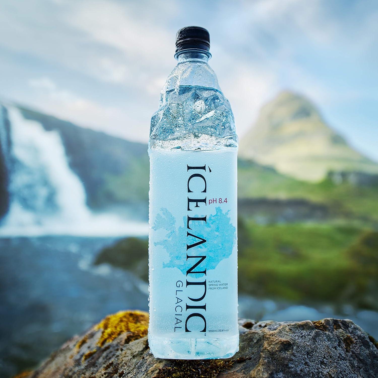 imageIcelandic Glacial Eau Premium Plate 1000ml Bouteilles en PET Recycl x 12 Par Pack AlcalineBas pH Sans BPA Neutre en Carbone de la Source Islandaise Faible Teneur en TDS et Minraux1 l Lot de 12