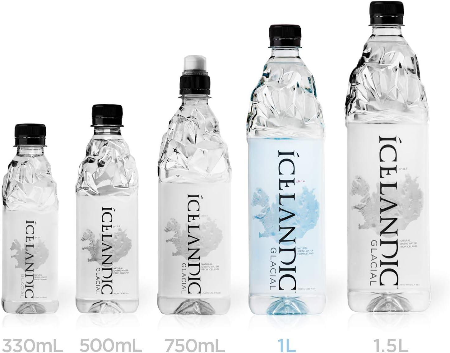 imageIcelandic Glacial Eau Premium Plate 1000ml Bouteilles en PET Recycl x 12 Par Pack AlcalineBas pH Sans BPA Neutre en Carbone de la Source Islandaise Faible Teneur en TDS et Minraux1 l Lot de 12
