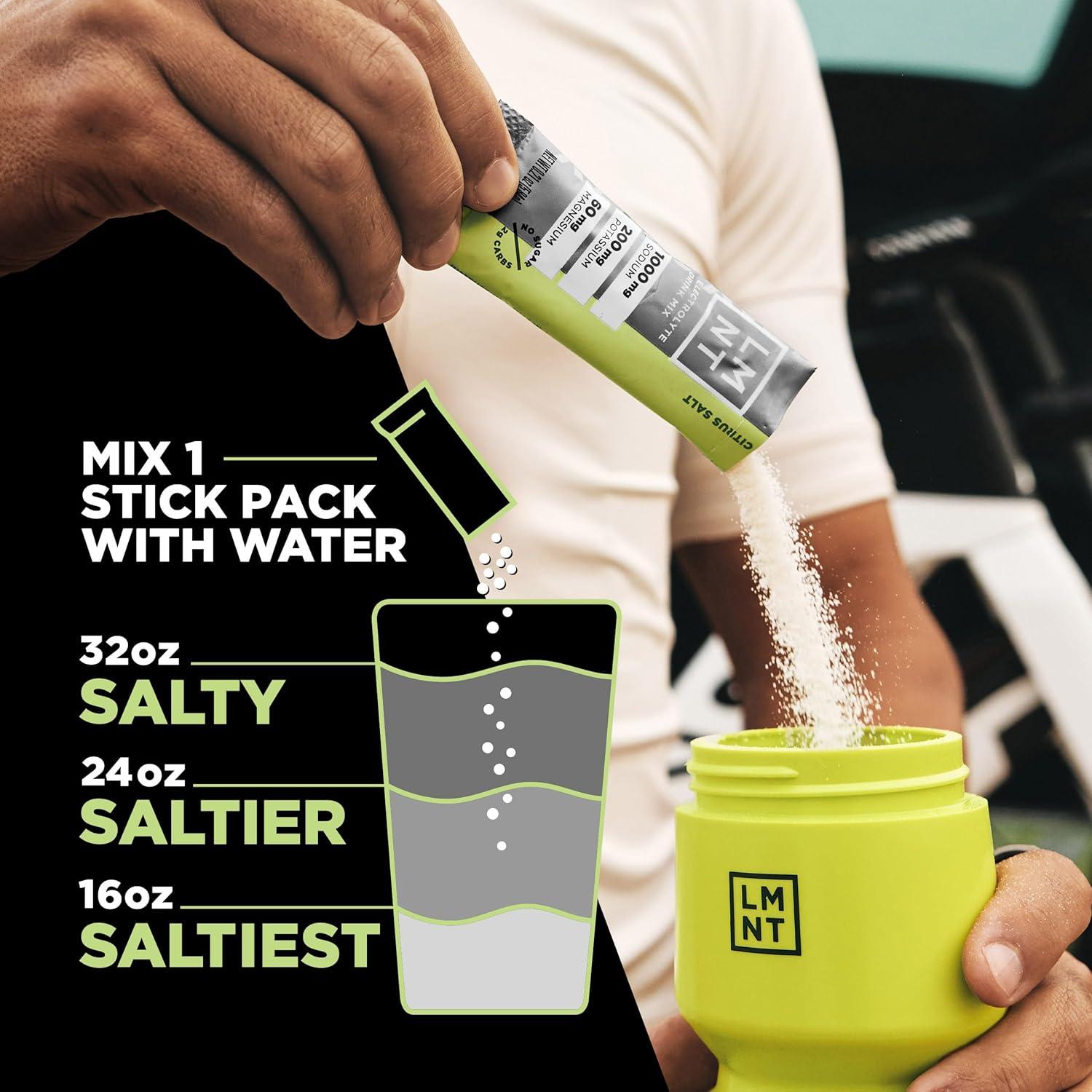 imageLMNT ELEMENTAL LABS Sachets de poudre dlectrolyte cto LMNT Poudre dhydratation palo Sans sucre sans ingrdients artificiels Sel dagrumes 30 paquets de btons