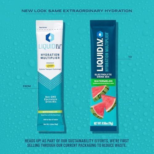imageLiquid IV Hydration Multiplier Pastque Mlange boisson en poudre lectrolyte 1 paquet 16 portions