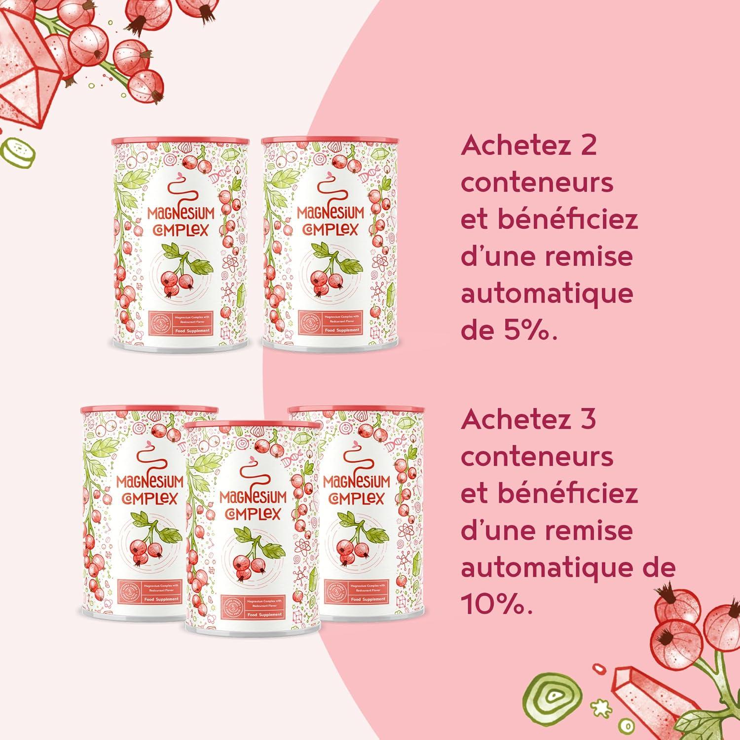 imageMagnesium Complex Supplment de poudre de magnsium avec 6 diffrents composants de magnsium biodisponibles Vegan pour soutenir lquilibre musculaire neurologique et lectrolytique