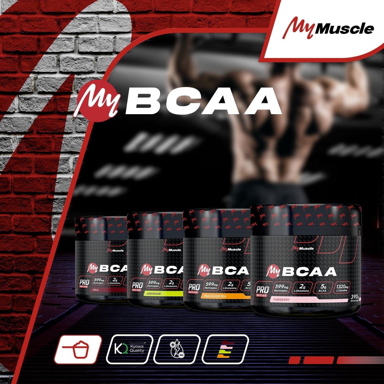 imageMy BCAA Acides Amins BCAA en Poudre Label Kyowa Quality LGlutamine LCitrulline Electrolytes Lemonade 390g 30 PortionsLimonade