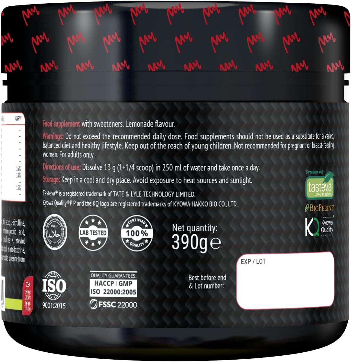 imageMy BCAA Acides Amins BCAA en Poudre Label Kyowa Quality LGlutamine LCitrulline Electrolytes Lemonade 390g 30 PortionsLimonade