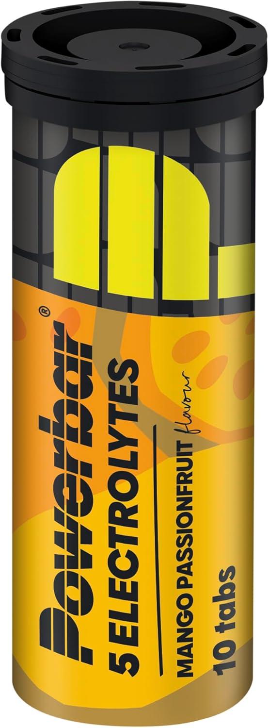 imagePowerbar 5 Electrolytes Lemon Tonic 12x10Tabs Tablettes effervescentes fournissant les lectrolytes 75 mg cafineMango Passionfruit