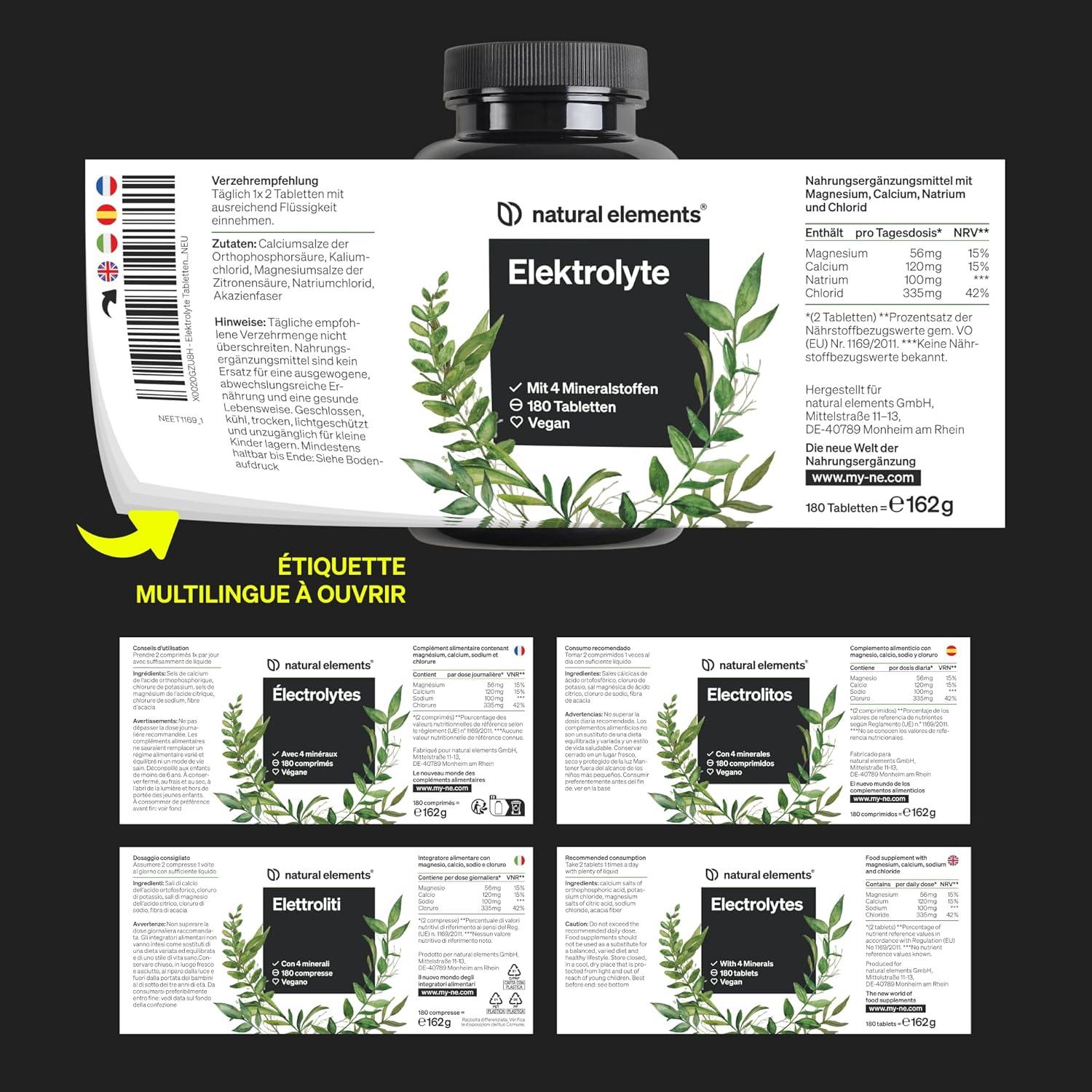 imagelectrolytes en comprims 180 comprims avec magnsium calcium sodium et chlorure magnsium pour votre quilibre lectrolytique et votre fonction musculaire convient au rgime keto