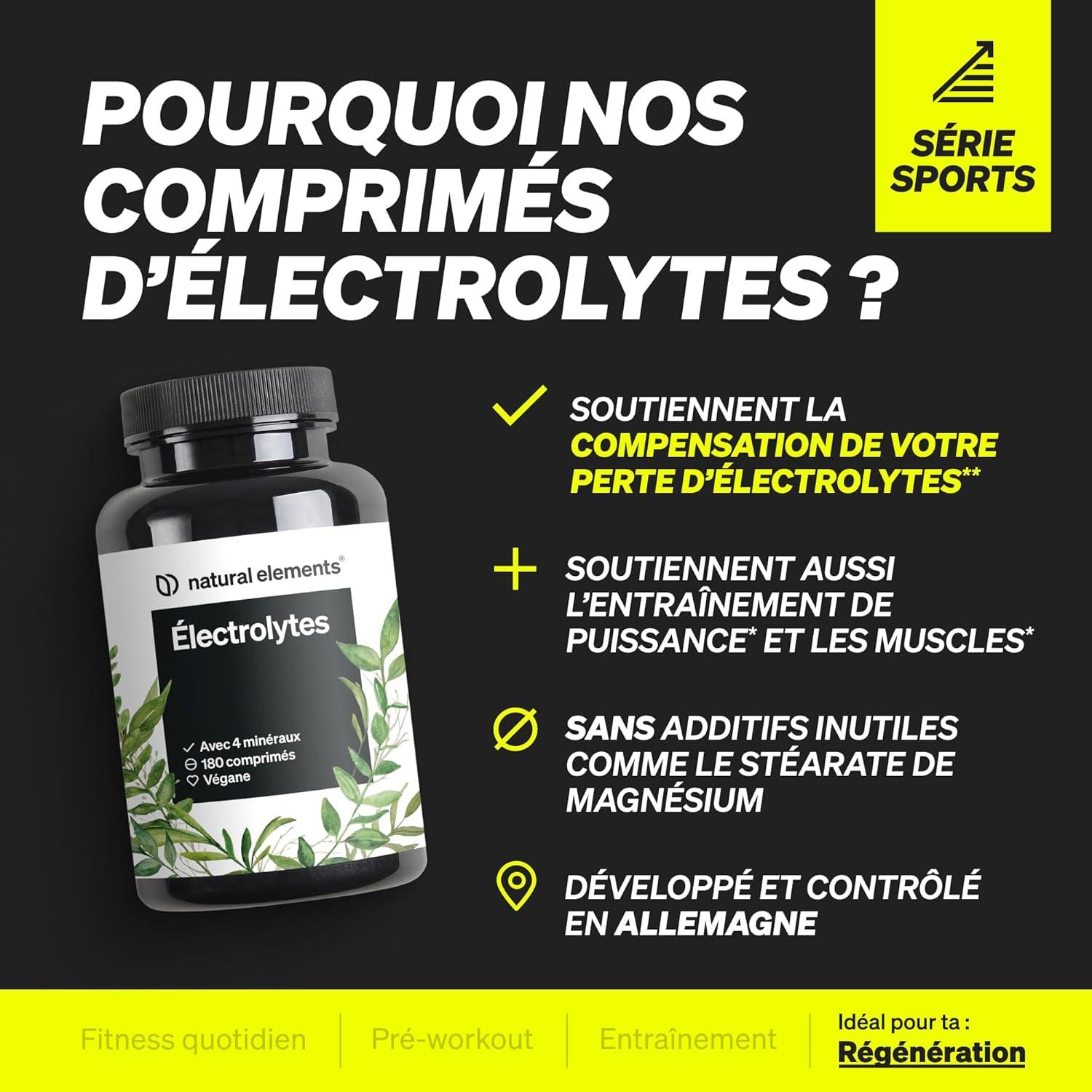 imagelectrolytes en comprims 180 comprims avec magnsium calcium sodium et chlorure magnsium pour votre quilibre lectrolytique et votre fonction musculaire convient au rgime keto