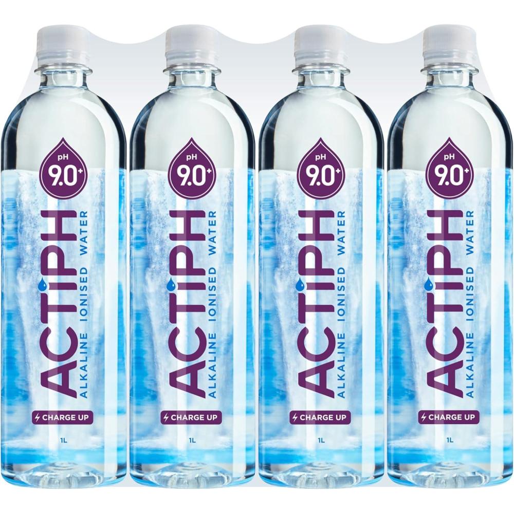 imageACTIPH Eau de Source Alcaline Ionise pH 9 Purifie avec lectrolytes Pure et Douce 12 x 1 L bouteilles PET