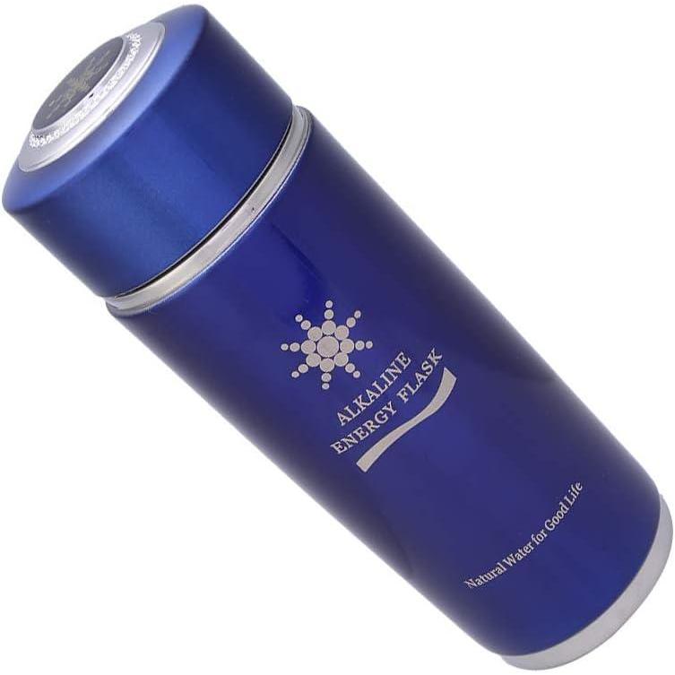 imageBouteille Deau Nano Energy Bouteille Deau Alcaline en Acier Inoxydable avec Photocatalyseur Tourmaline pour une Meilleure Absorption des Nutriments 400 Ml ArgentBleu