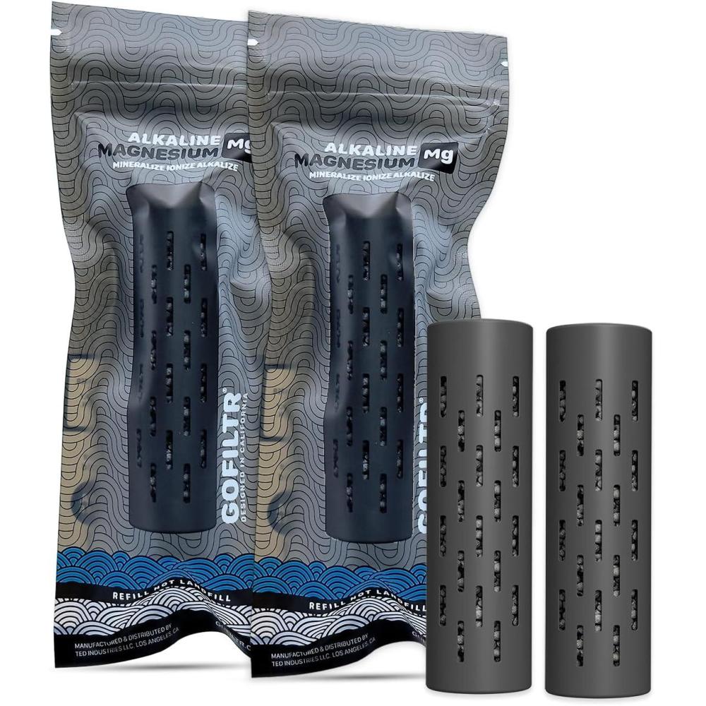 imageGOFILTR Infuseur eau alcaline en magnsium Jumbo 95 pH lectrolytes pour toutes grandes bouteilles deaupichets 3 mois infuseur deau alcaline minrale ionise lot de 1Lot de 2 Mg alcalin