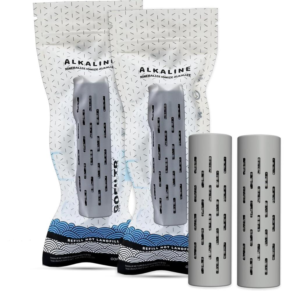 imageGOFILTR Infuseurs eau alcaline Original 2 Pack 95 pH lectrolytes pour toute bouteille deaupetit pichet 750 recharges 3 mois 2 infuseurs deau minrale ioniseAlkaline Original Lot de 2