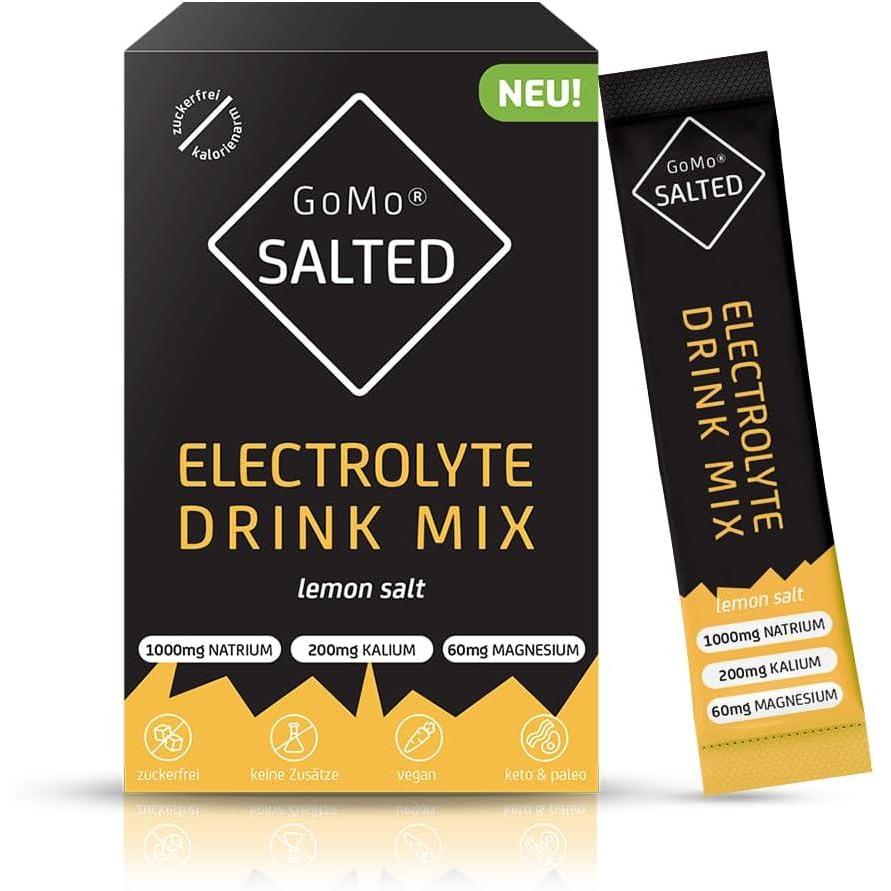 imageGoMo SALTED Hydration Aid Electrolytes sans sucre Amlioration de labsorption de leau ampamp hydratation rapide 30 portions de poudre dlectrolytes avec du sel des Alpes suisses Got de citron