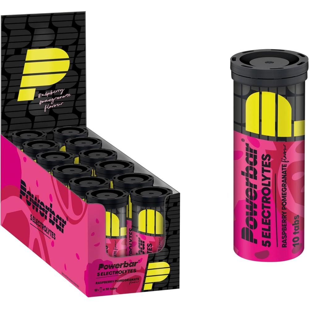 imagePowerbar 5 Electrolytes Lemon Tonic 12x10Tabs Tablettes effervescentes fournissant les lectrolytes 75 mg cafineRaspberry Pomegranate
