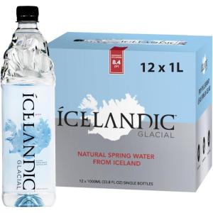 Icelandic Glacial Eau Premium Plate 1000ml Bouteilles en PET Recyclé x 12 Par Pack – Alcaline/Bas pH, Sans BPA, Neutre en Carbone de la Source Islandaise. Faible Teneur en TDS et Minéraux.(1 l (Lot de 12))