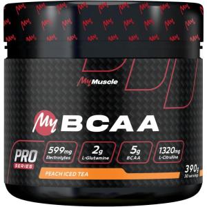 My BCAA – Acides Aminés BCAA en Poudre Label Kyowa Quality® + L-Glutamine + L-Citrulline + Electrolytes – Lemonade 390g – 30 Portions(Peach Iced Tea)