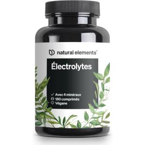 Électrolytes en comprimés – 180 comprimés avec magnésium, calcium, sodium et chlorure – magnésium pour votre équilibre électrolytique et votre fonction musculaire – convient au régime keto