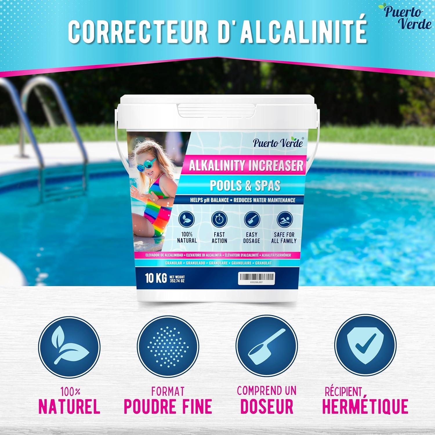 image Correcteur Alcalinit pour Piscine 10 Kg Augmente lAlcalinit Totale TAC ampamp Corrige Le pH Action Rapide et Efficace Format Poudre Sr pour Toute la Famille Production Europenne