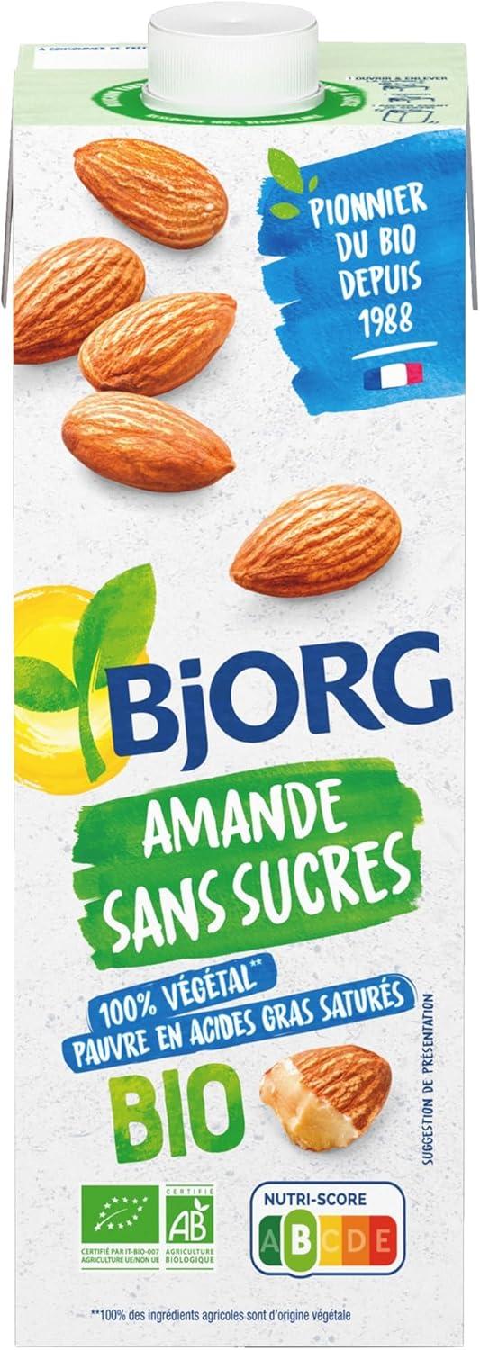 imageBjorg Boisson Oui Au Vgtal Bio Riz Coco Boire et Cuisiner Sans sucres Ajouts Pauvre en Matires Grasses 1L Lot de 2Amande Sans Sucres