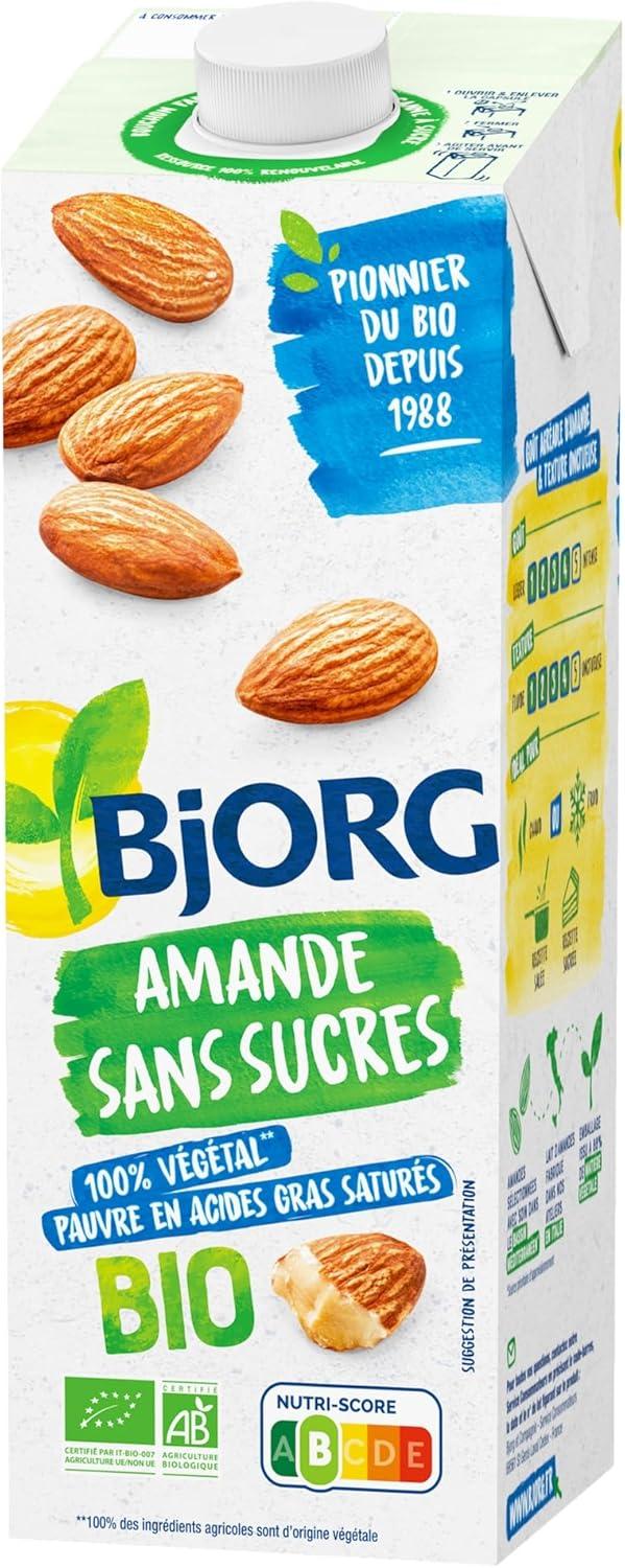 imageBjorg Boisson Oui Au Vgtal Bio Riz Coco Boire et Cuisiner Sans sucres Ajouts Pauvre en Matires Grasses 1L Lot de 2Amande Sans Sucres