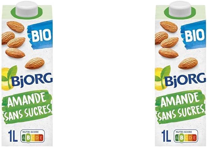 imageBjorg Boisson Oui Au Vgtal Bio Riz Coco Boire et Cuisiner Sans sucres Ajouts Pauvre en Matires Grasses 1L Lot de 2Amande Sans Sucres