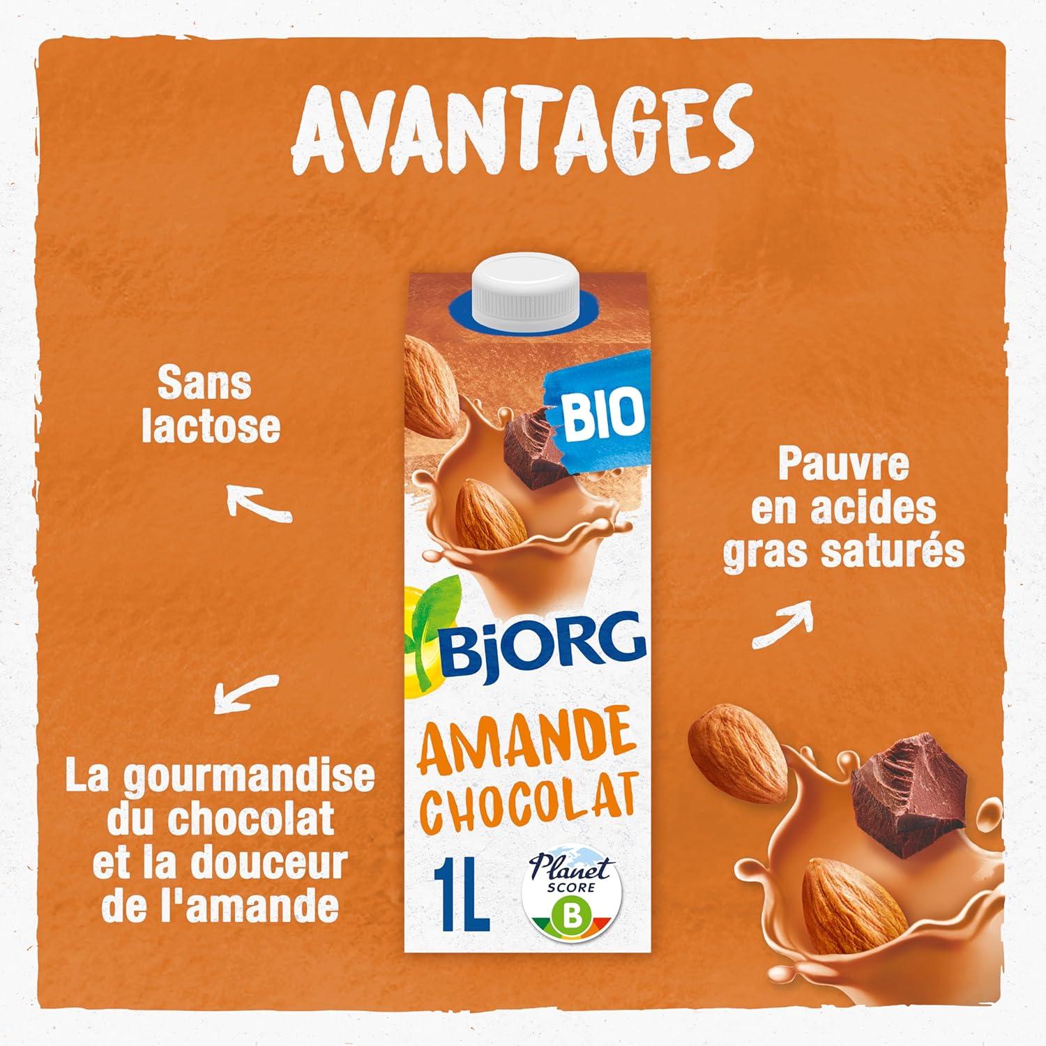imageBjorg Boisson Oui Au Vgtal Bio Riz Coco Boire et Cuisiner Sans sucres Ajouts Pauvre en Matires Grasses 1L Lot de 2Chocolat