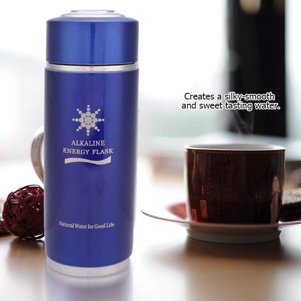 imageBouteille Deau Alcaline Nano Balance En Acier Inoxydable Bouteille Deau Isolante Portable Bouteille Large Bouchon Bouteille Filtre Deau Pour Lamlioration De Limmunit ArgentBleu