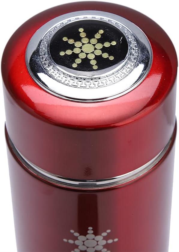 imageBouteille Deau Alcaline Nano Balance En Acier Inoxydable Bouteille Deau Isolante Portable Bouteille Large Bouchon Bouteille Filtre Deau Pour Lamlioration De Limmunit ArgentRouge