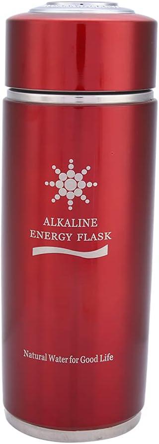 imageBouteille Deau Alcaline Nano Balance En Acier Inoxydable Bouteille Deau Isolante Portable Bouteille Large Bouchon Bouteille Filtre Deau Pour Lamlioration De Limmunit ArgentRouge