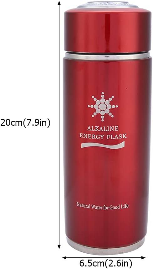 imageBouteille Deau Alcaline Nano Balance En Acier Inoxydable Bouteille Deau Isolante Portable Bouteille Large Bouchon Bouteille Filtre Deau Pour Lamlioration De Limmunit ArgentRouge