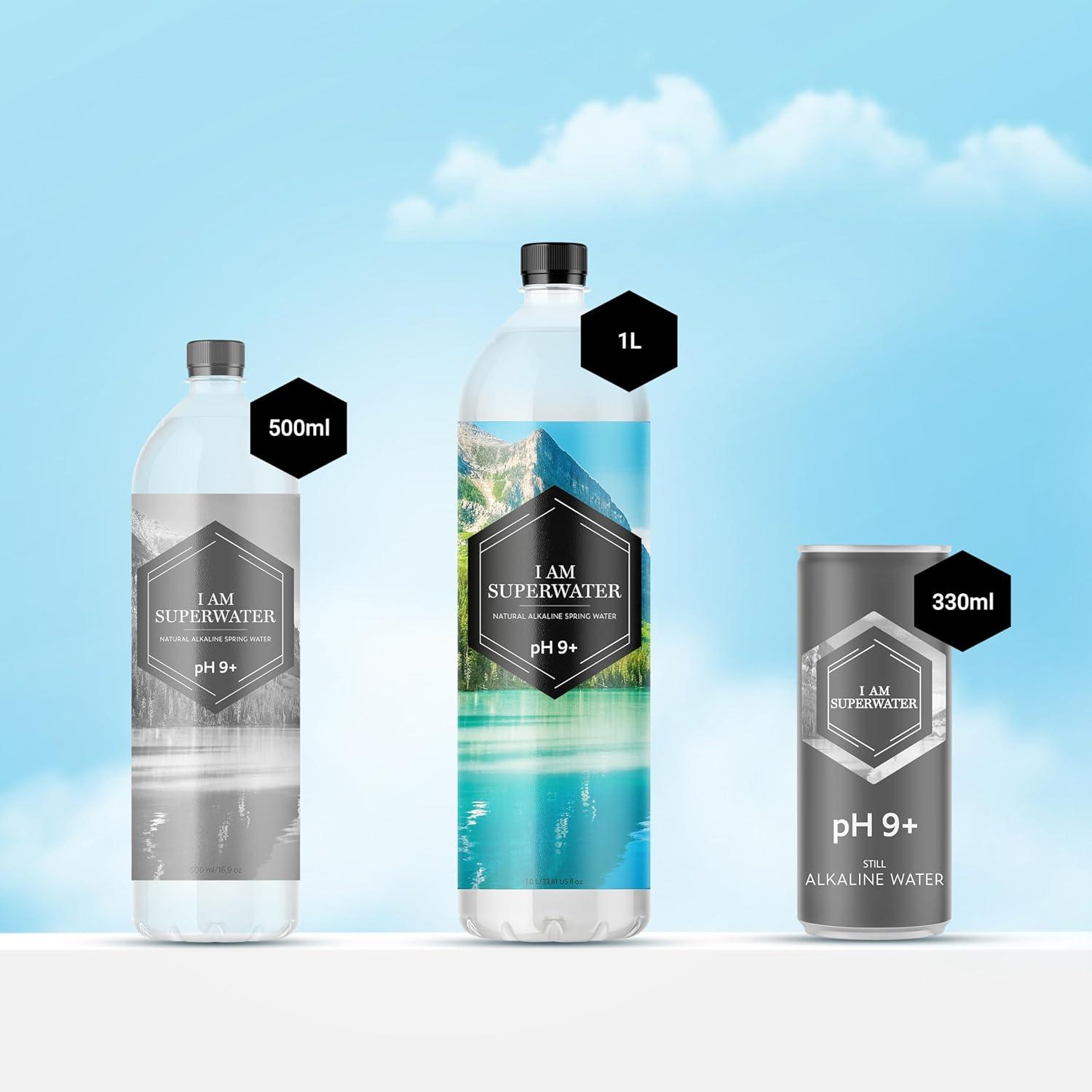 imageEau alcaline pH 9 basique 500 ml 36 bouteilles I am Superwater 3 x 12pack1200ml rPET 18 bouteilles 3 paquets