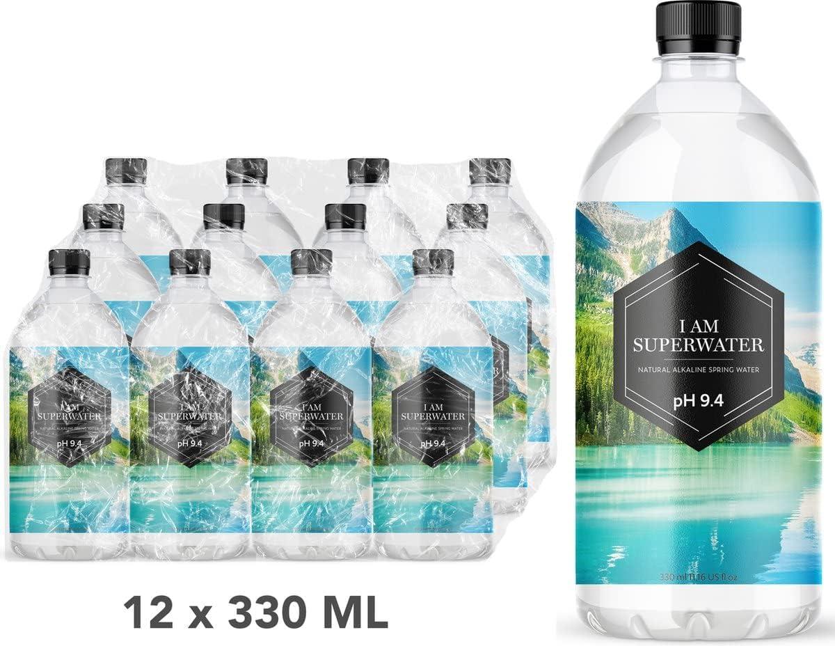 imageEau alcaline pH 9 basique 500 ml 36 bouteilles I am Superwater 3 x 12pack330ml CAN 24 canettes
