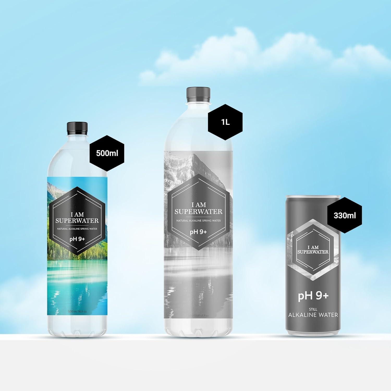 imageEau alcaline pH 9 basique 500 ml 36 bouteilles I am Superwater 3 x 12pack500 ml rPET 36 bouteilles 3 trays