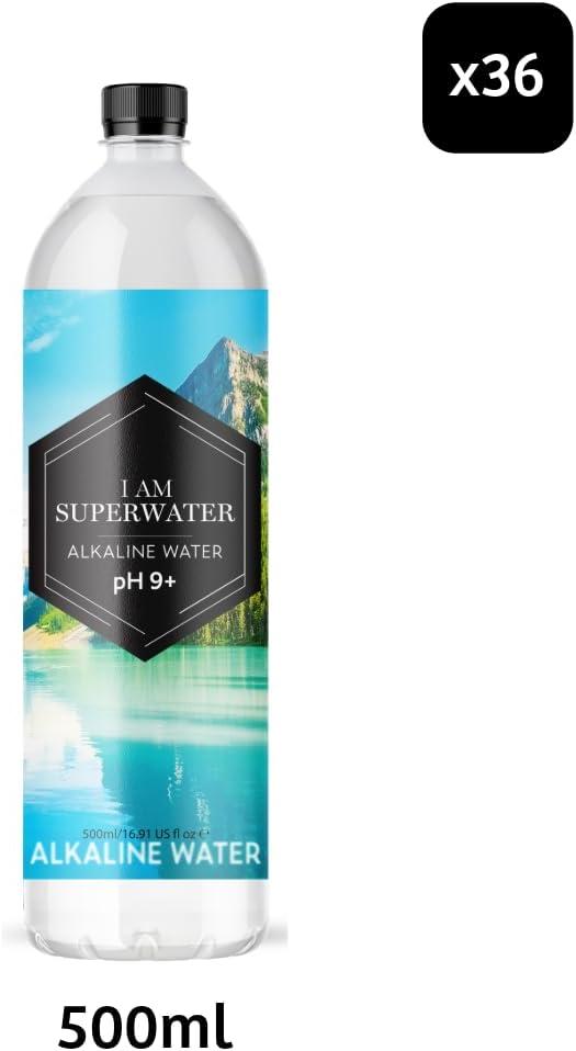 imageEau alcaline pH 9 basique 500 ml 36 bouteilles I am Superwater 3 x 12pack500 ml rPET 36 bouteilles 3 trays