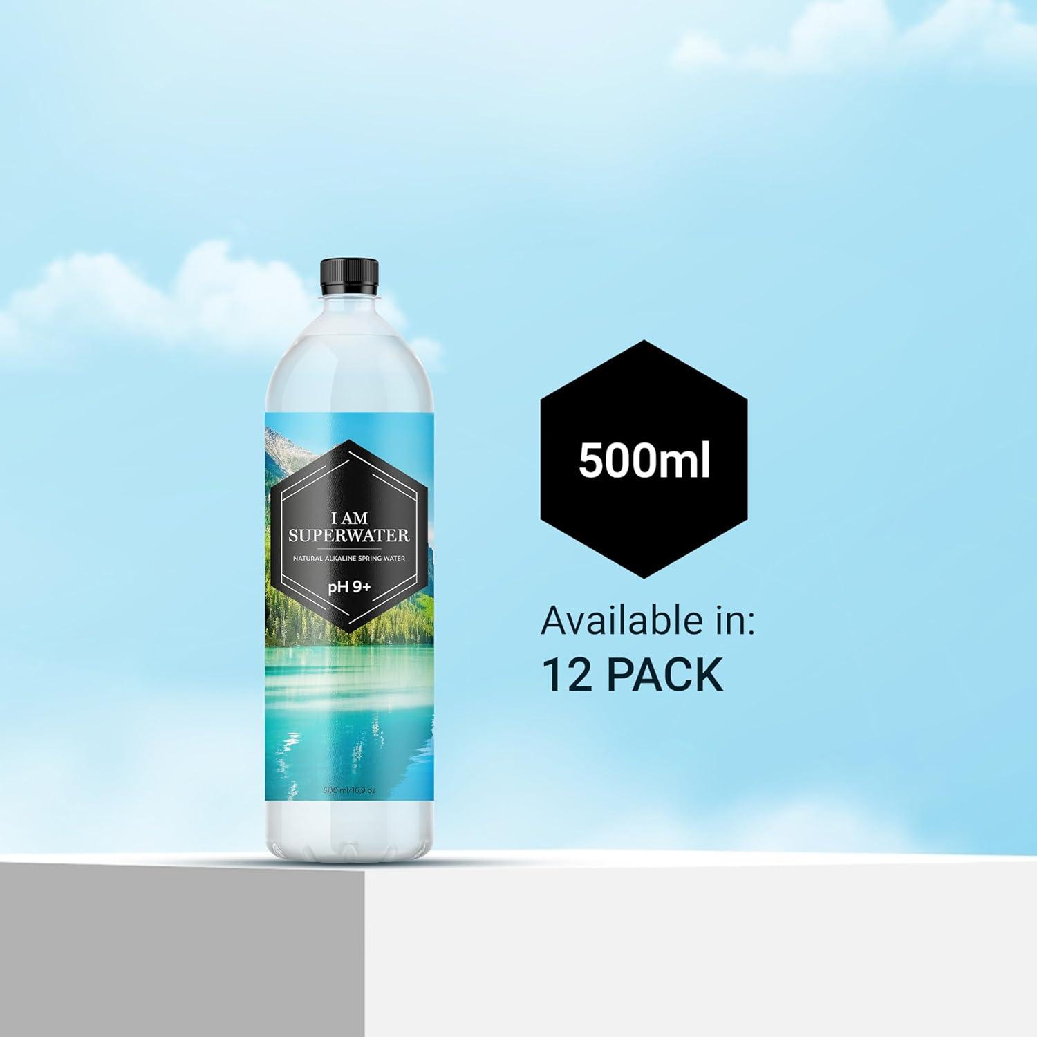 imageEau alcaline pH 9 basique 500 ml 36 bouteilles I am Superwater 3 x 12pack500 ml rPET 36 bouteilles 3 trays